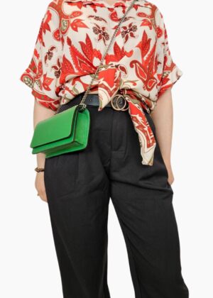 Torebka skórzana z łańcuszkiem w kolorze zielonym S126