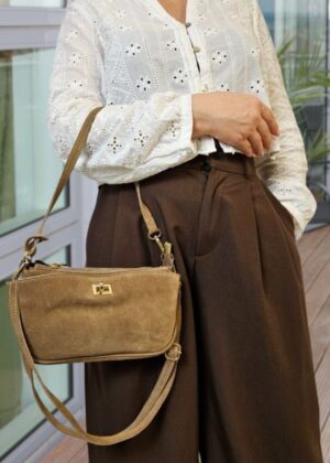 Torebka skórzana zamszowa S509