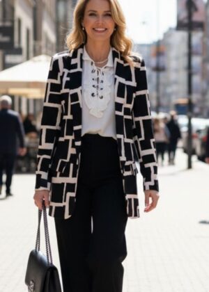 Elegancki żakiet w modny wzór