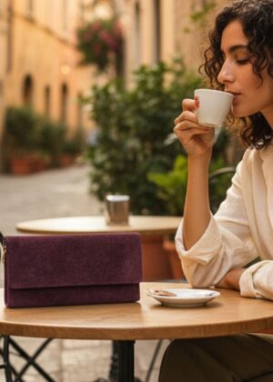 Torebka skórzana zamsz S546