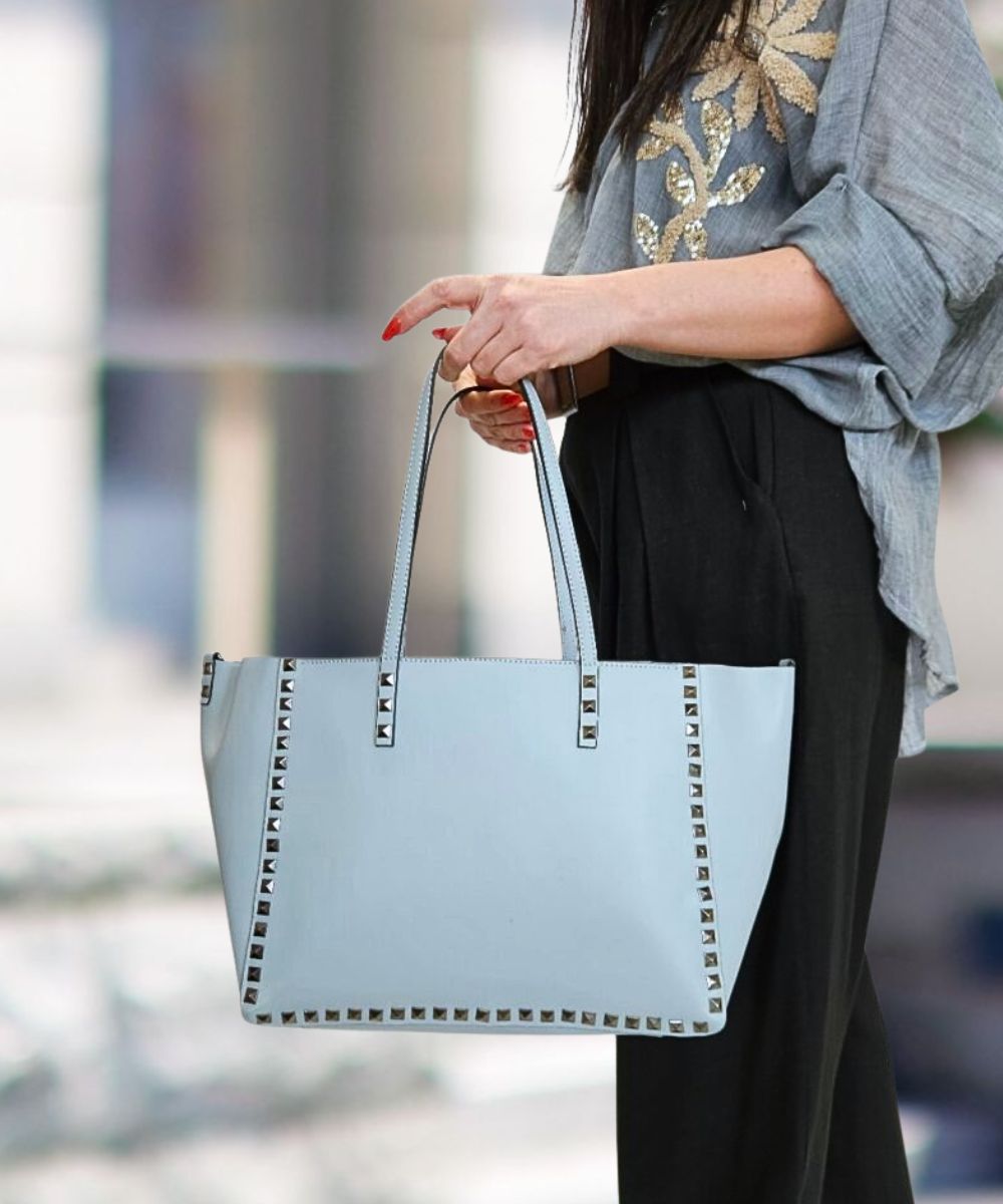 torebka shopper niebieska